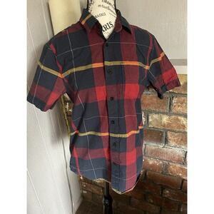 Volcom Button Up Shirt Men's Size S Blue Short Sleeve Collared Modern Fit